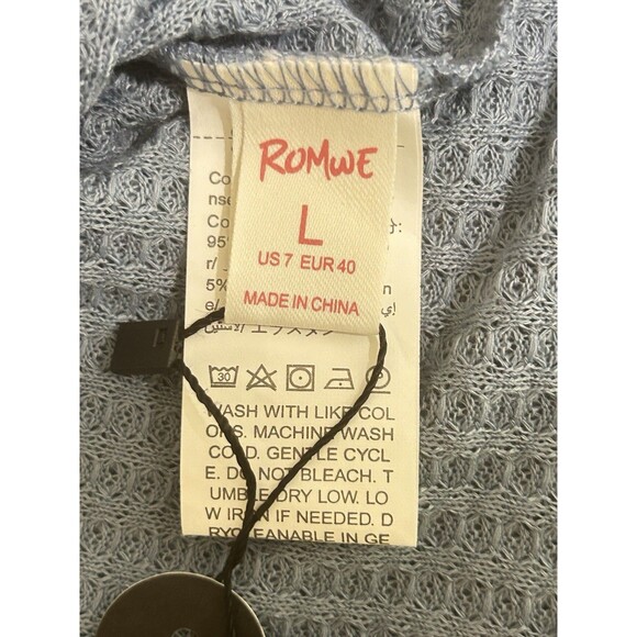 Romwe Womens L Aesthetic Long Sleeve Crop Top NWT - Picture 5 of 10